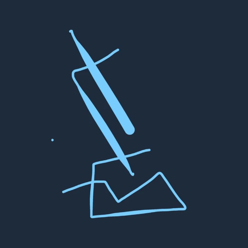 Blauer E auf schwarzem T-Shirt