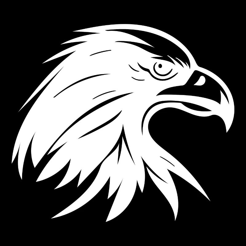 Elegant eagle head in tattoo style