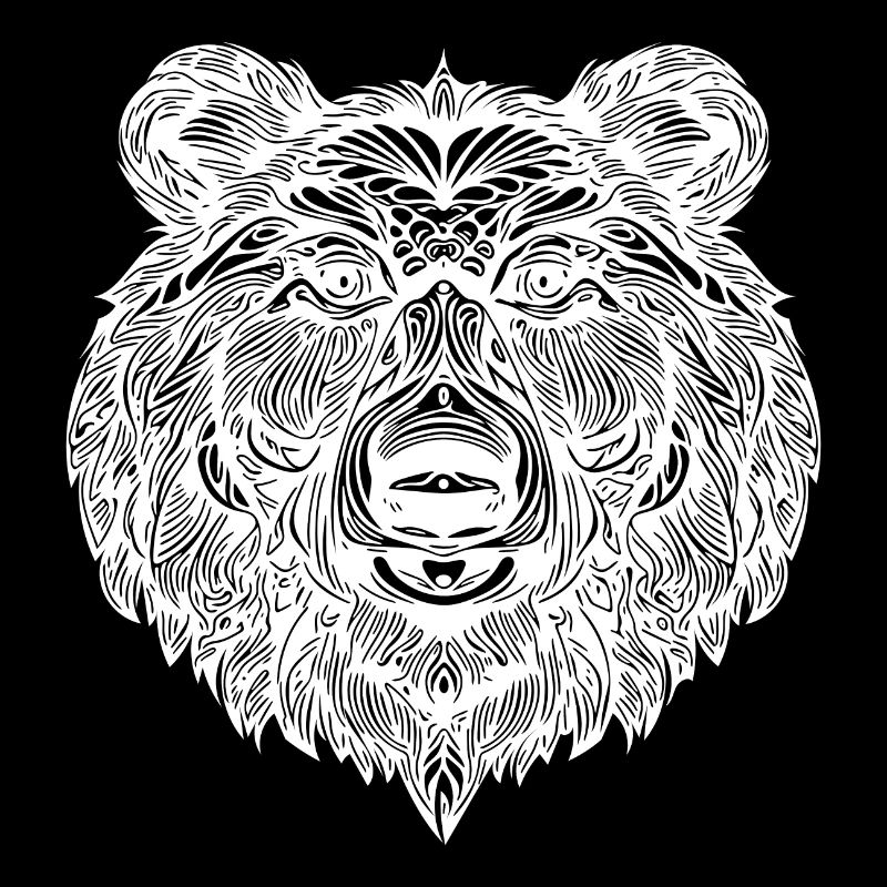 Cute shaggy bear's head