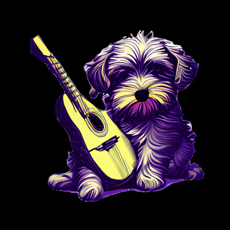 Hundehalter Gitarrist Terrier Hund Gitarre Hunde