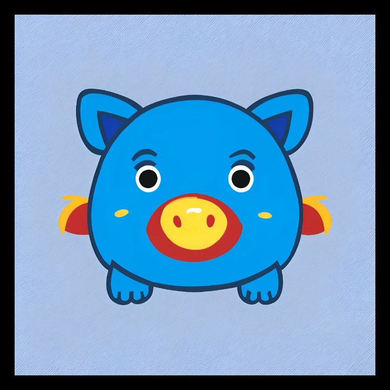 Petit cochon bleu mignon