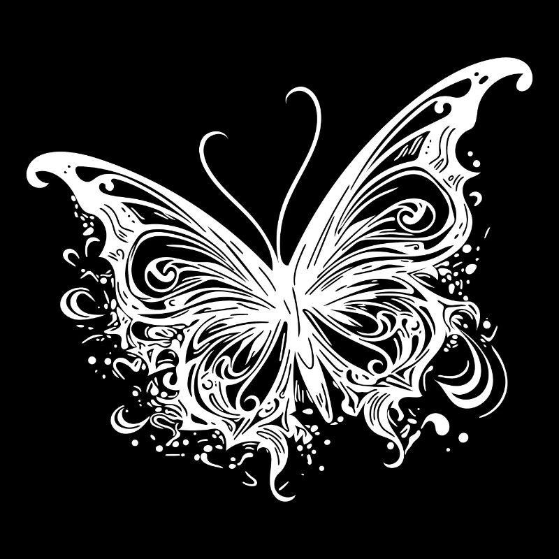 Hübscher Tattoo Kinder Linien Style Schmetterling