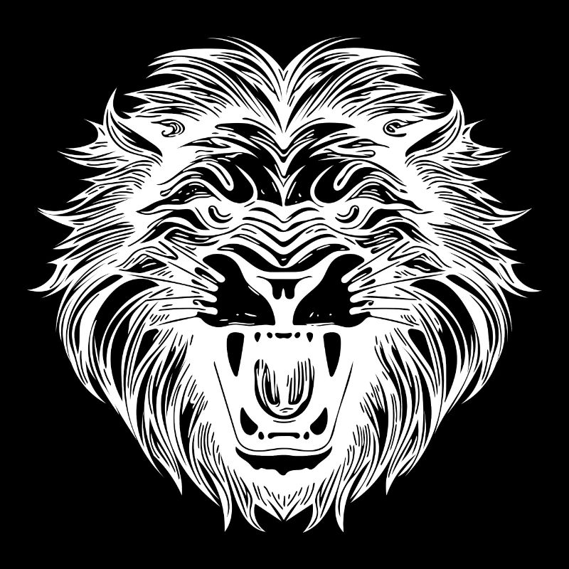 Wild Huge Lion Head Tattoo Style Mane