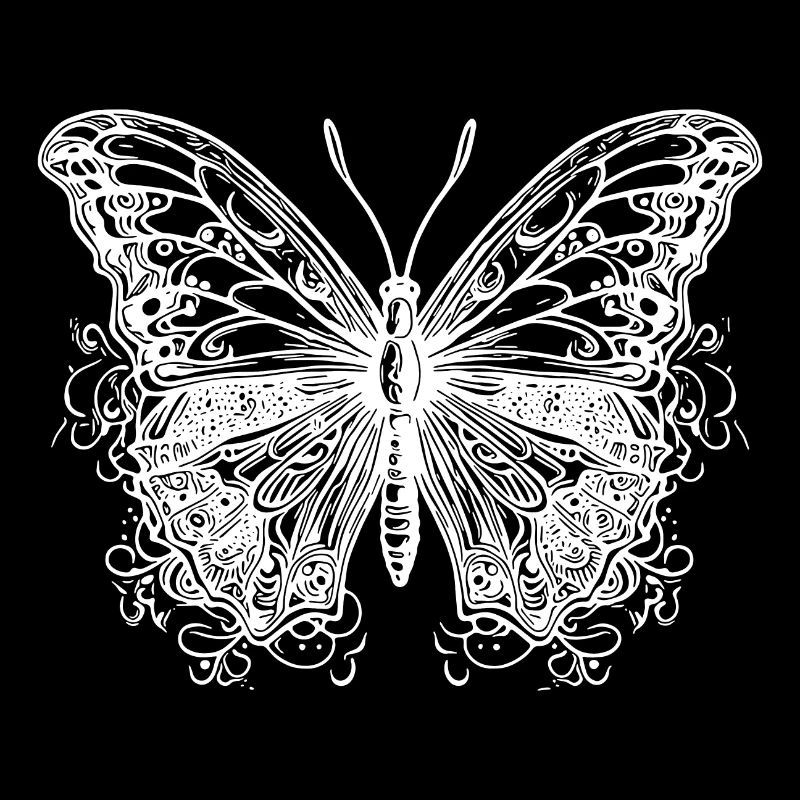 Hübscher Vintage Linien Style Schmetterling