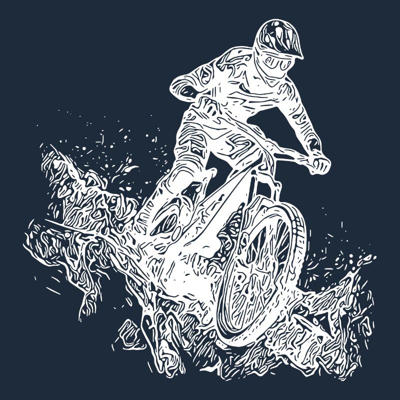 Radfahrer Mountainbiker Regen Schlamm Abfahrt