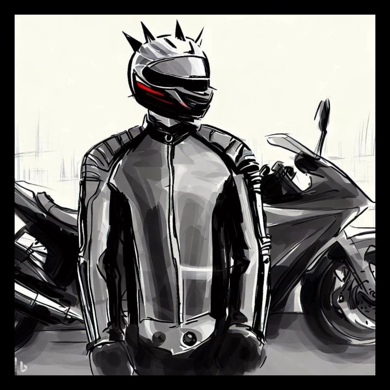 Dessin au crayon de moto
