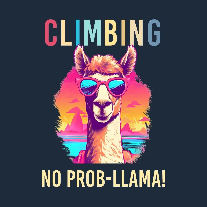 Alpaga avec lunettes de soleil - Pas de thé prob-llama