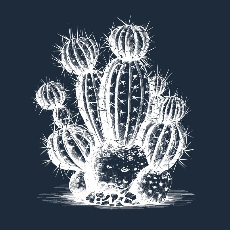 Cool cactus motif in white
