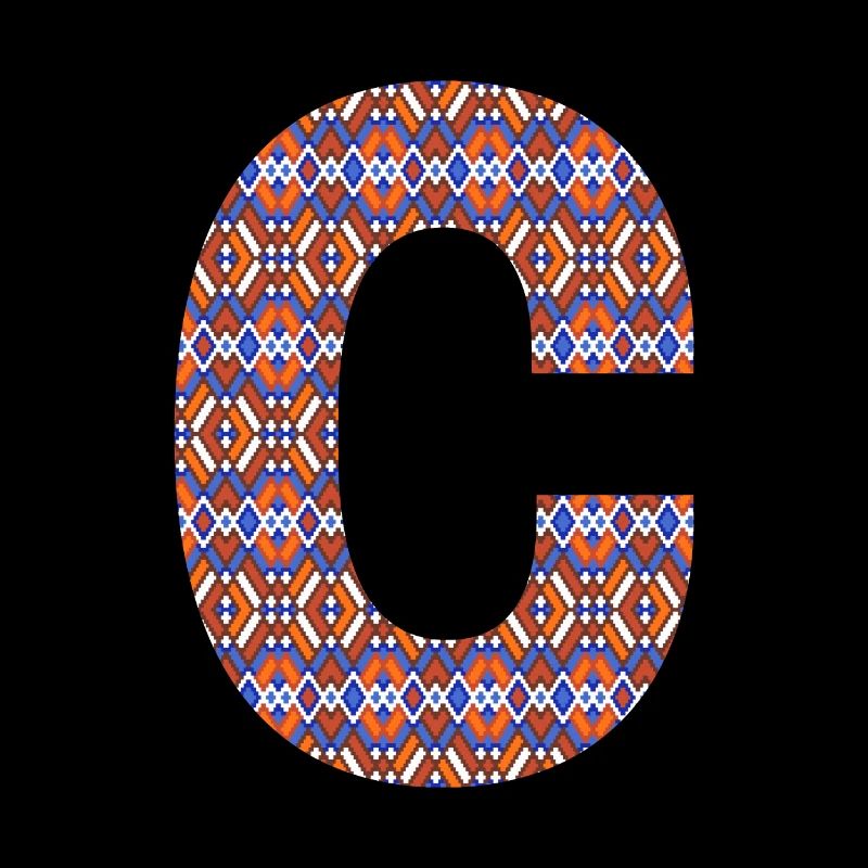 Monogram Letter C- geometric pattern