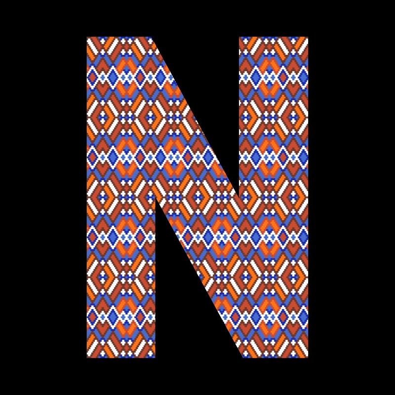 Monogram Letter N- geometric pattern