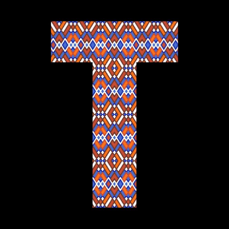 Monogramm Buchstabe T - geometrisches Muster