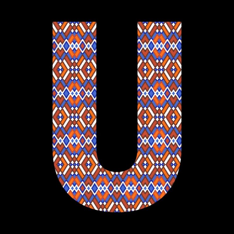 Monogramm Buchstabe U- geometrisches Muster