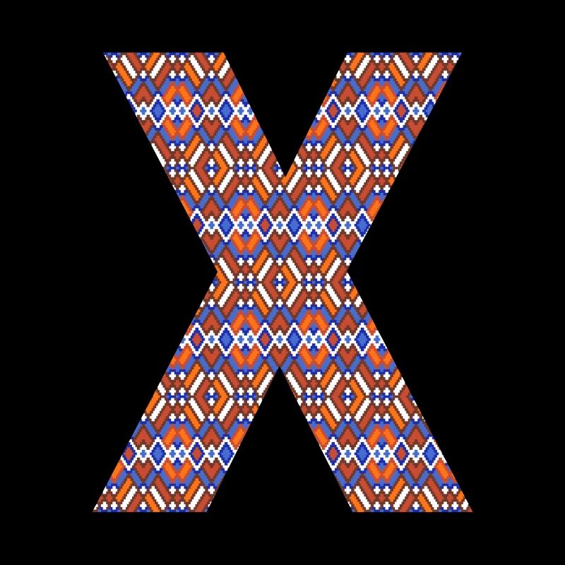 Monogram Letter X- geometric pattern