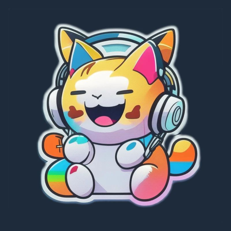Chat arc-en-ciel