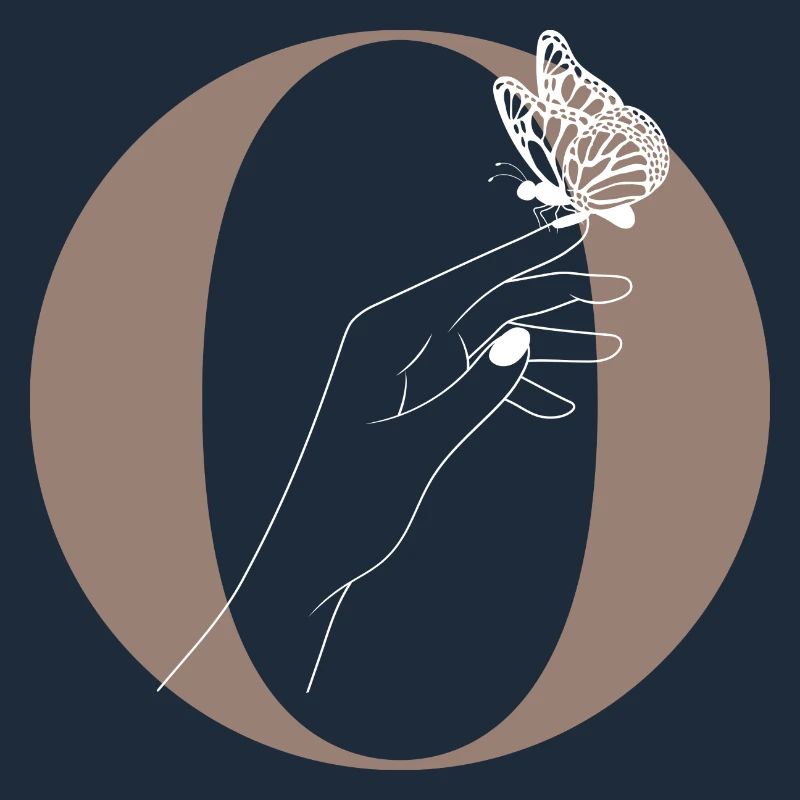 Buchstabe o magischer Schmetterling