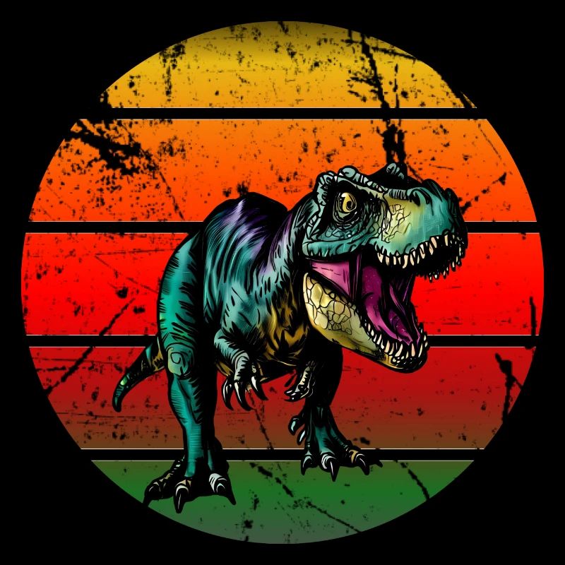 T Rex Dino dans Sunset Retro