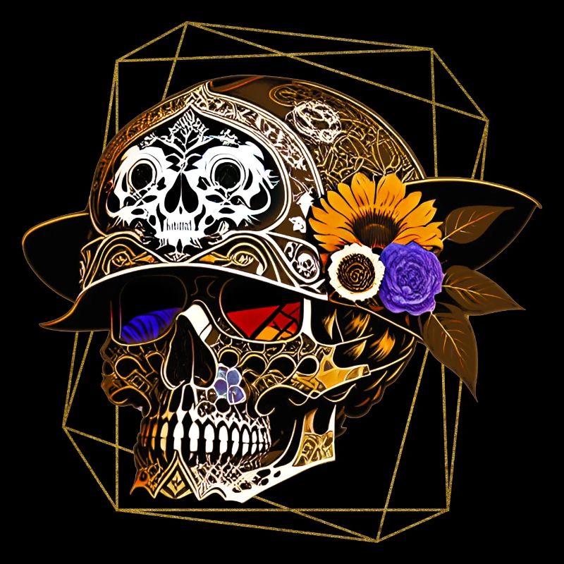 Skull with helmet