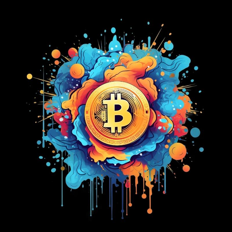 Bitcoin Logo color splash total