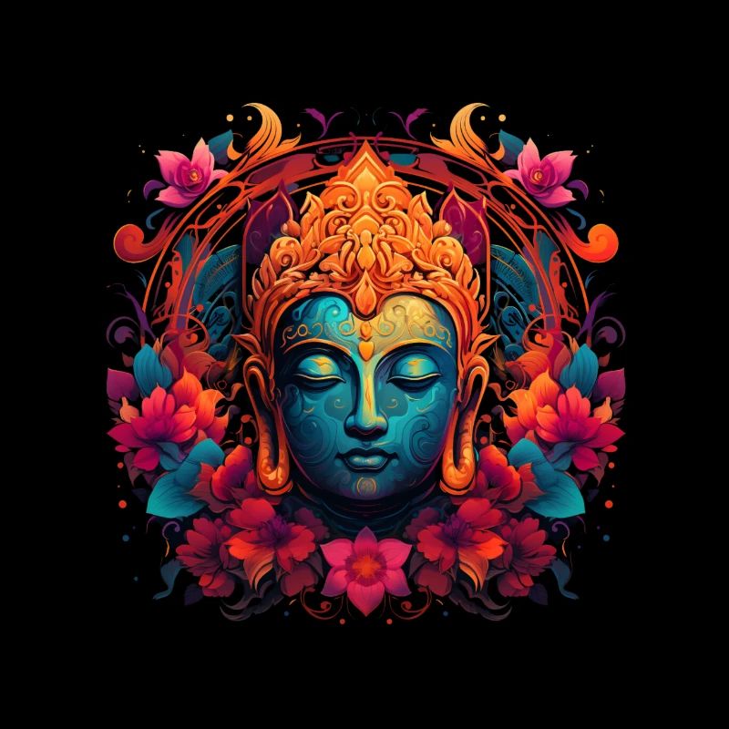 Majestic Blue Buddha Head Prince Siddhartha