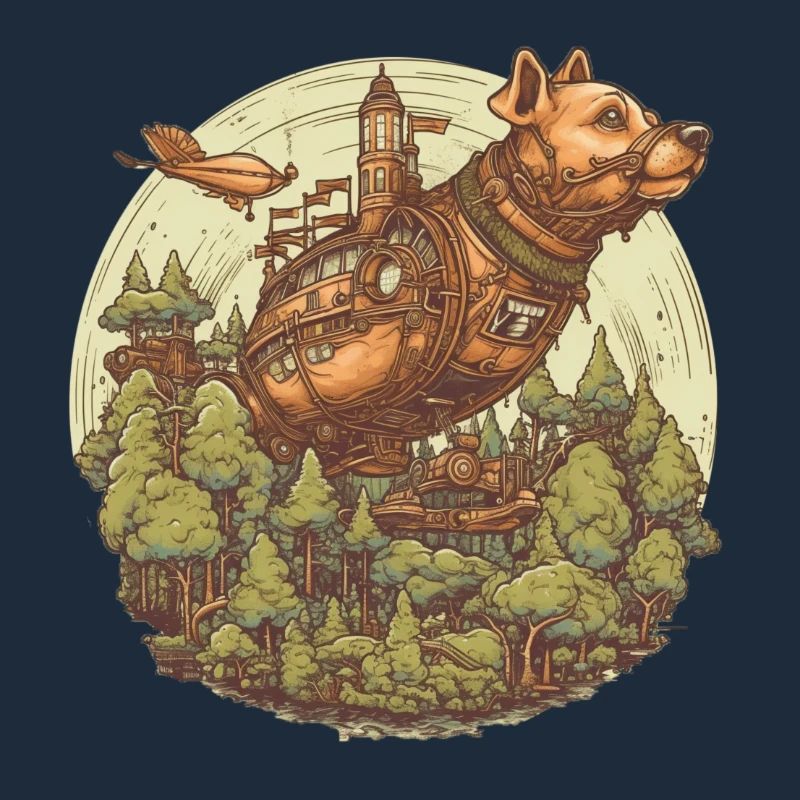 Chien dirigeable Steampunk