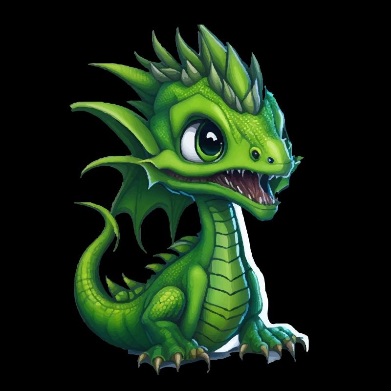 Babydrache, süß, glücklich, lächelnd