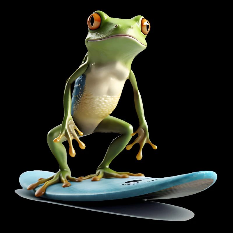 Frosch beim Surfen