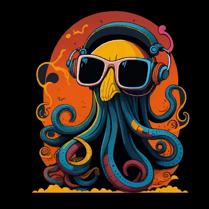 Octopus with sunglasses