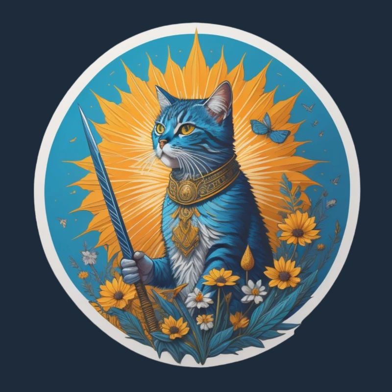 Die blaue Sommerwächterkatze