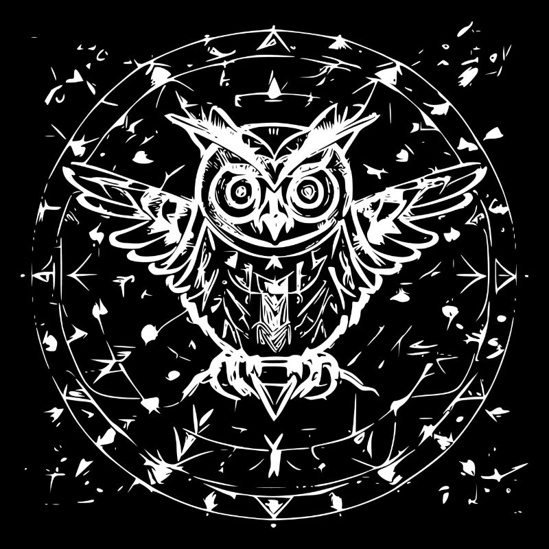 Hibou fait de structures géométriques
