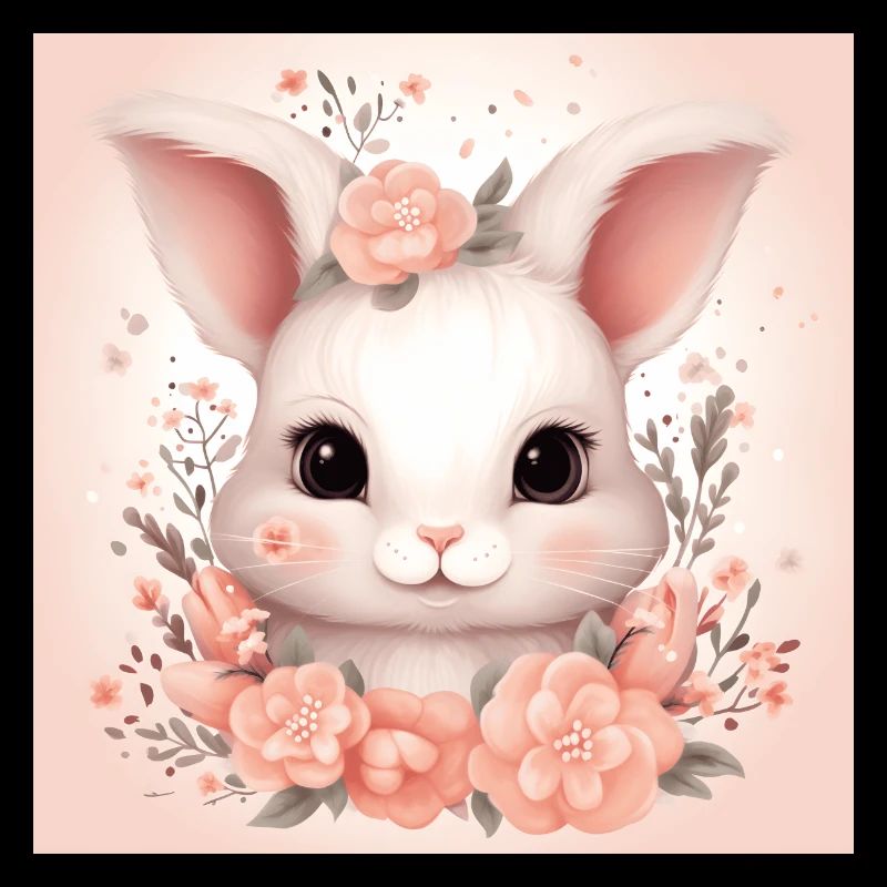 Hase mit Blumen