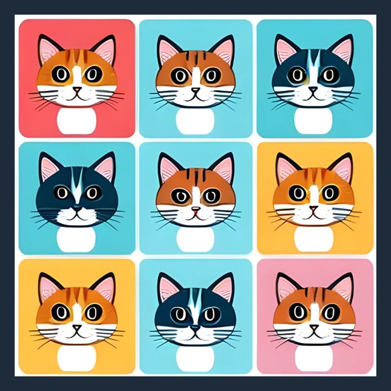 Cute Cat Color Pattern