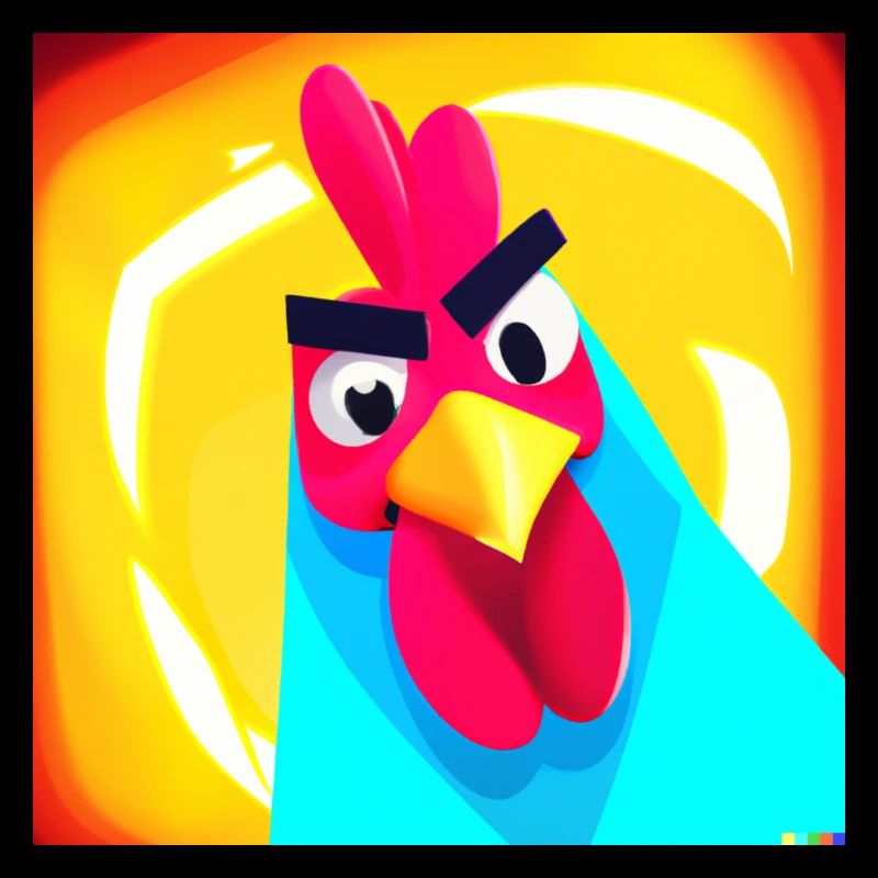 "Majesté Bleue: Le Coq Courageux