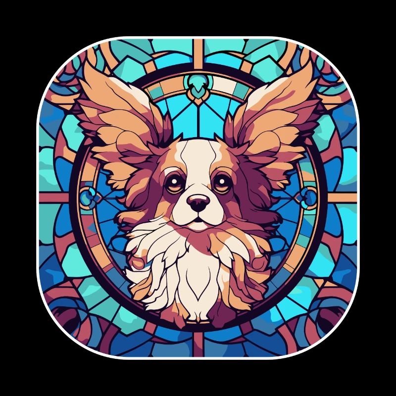 Bunte Papillon-Hunderasse Aquarellglasfarbe