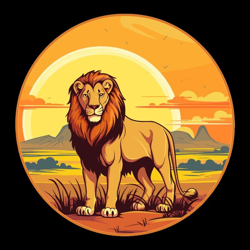 Le lion dans la savane