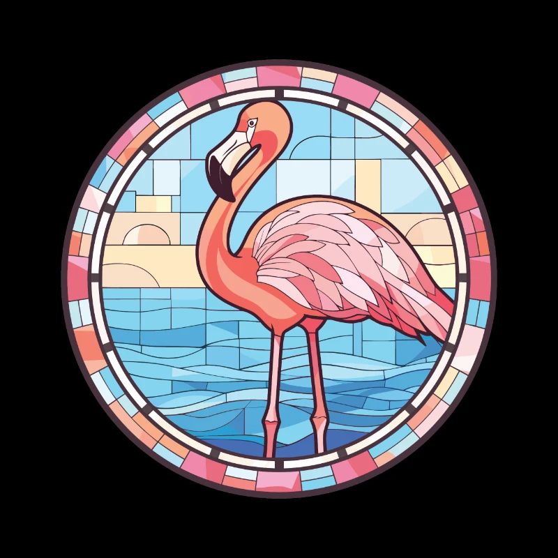 Flamingo Bunte Aquarell-Tierillustration