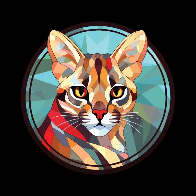 Ocelot Chat Aquarelle colorée Illustration d’animaux