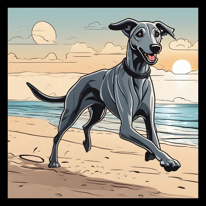 Lurcher on the Beach