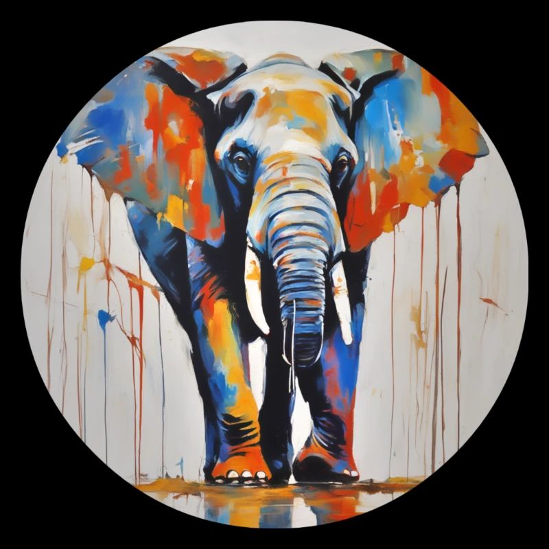 Elefant im Farbeimer