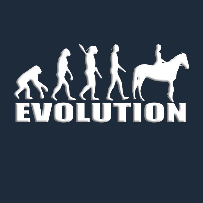 EVOLUTION - AFFE - MENSCH - REITERIN - PFERD
