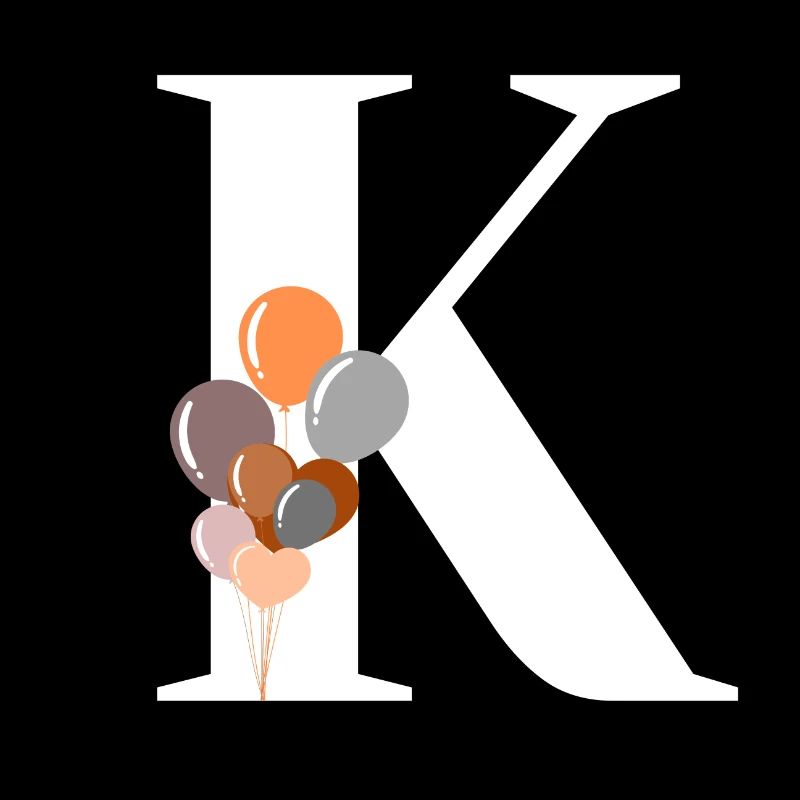 Buchstabe k Geburtstagsballon