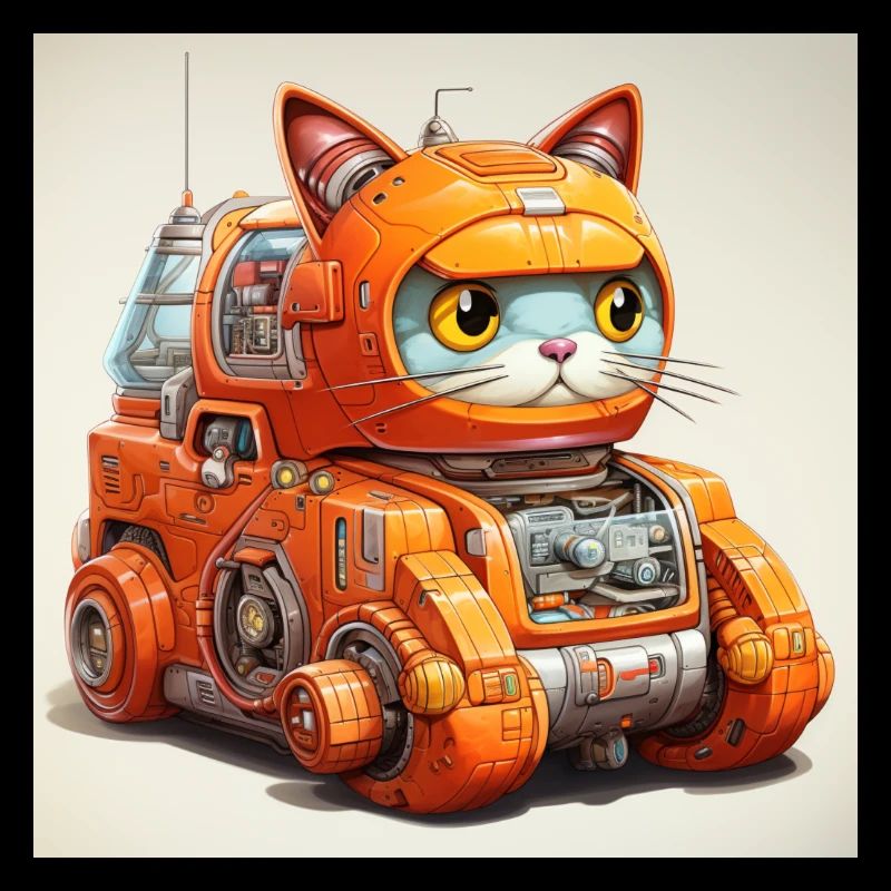 1970s SciFi Anime Robot Car Cat