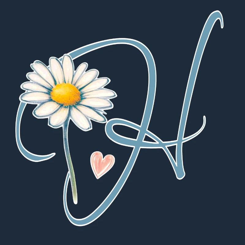 Buchstabe H Gänseblümchen Herz