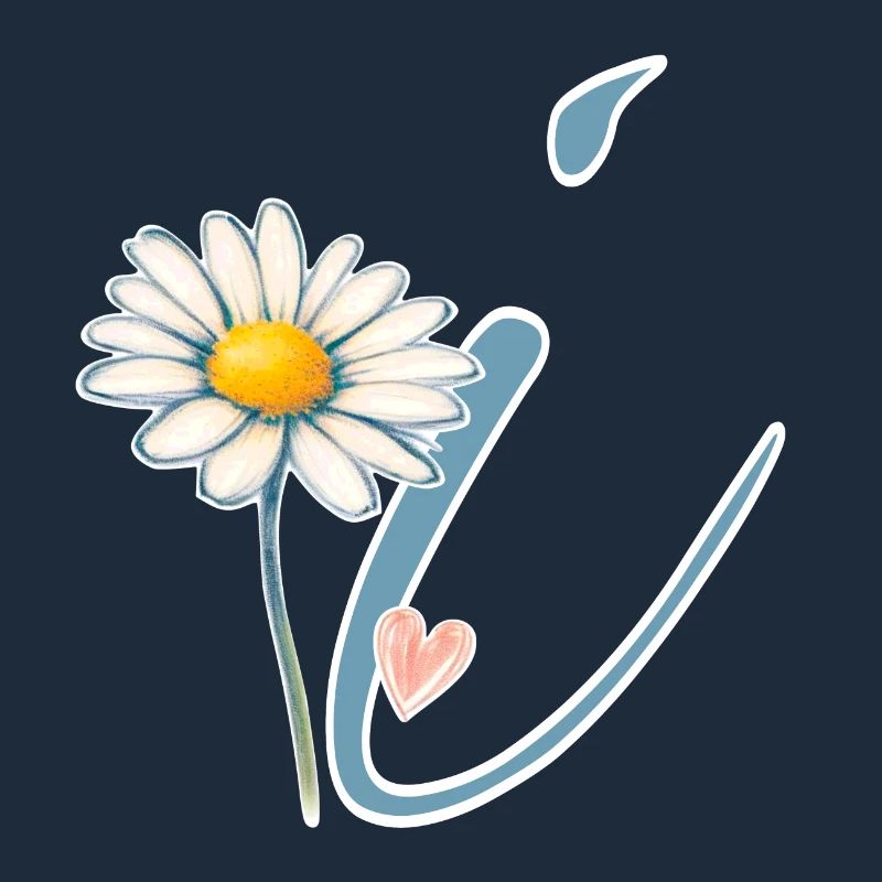 Buchstabe i Gänseblümchen Herz