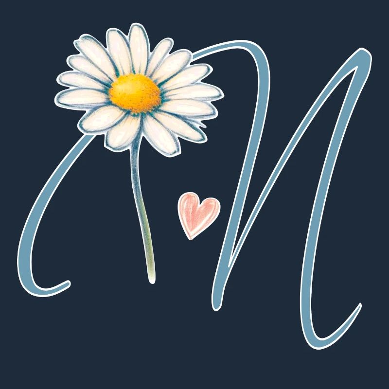 Buchstabe N Gänseblümchen Herz