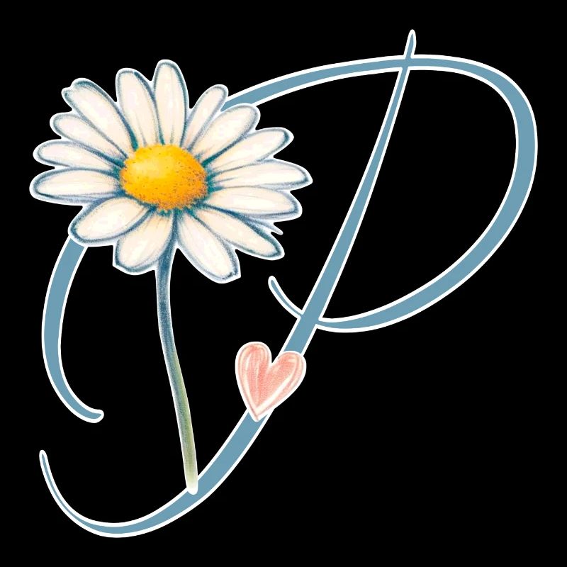 Buchstabe P Gänseblümchen Herz