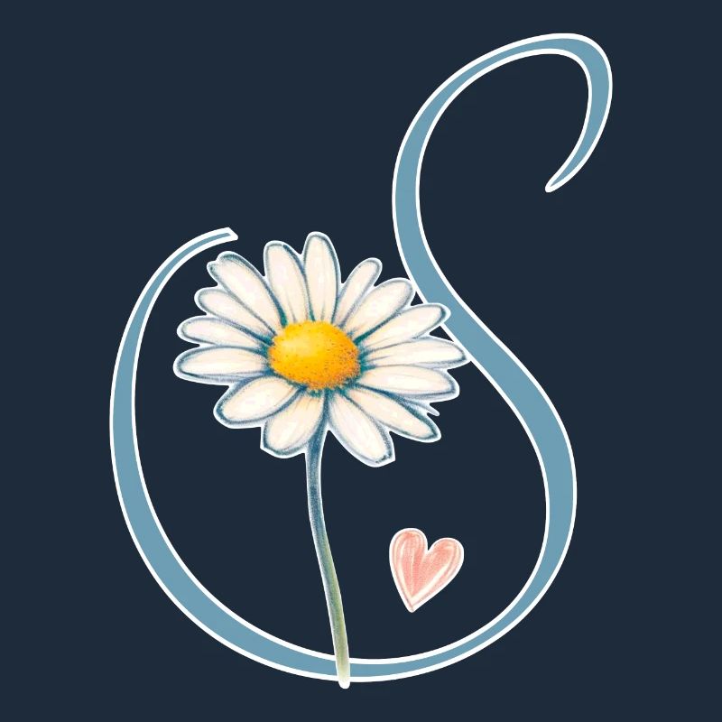 Buchstabe S Gänseblümchen Herz