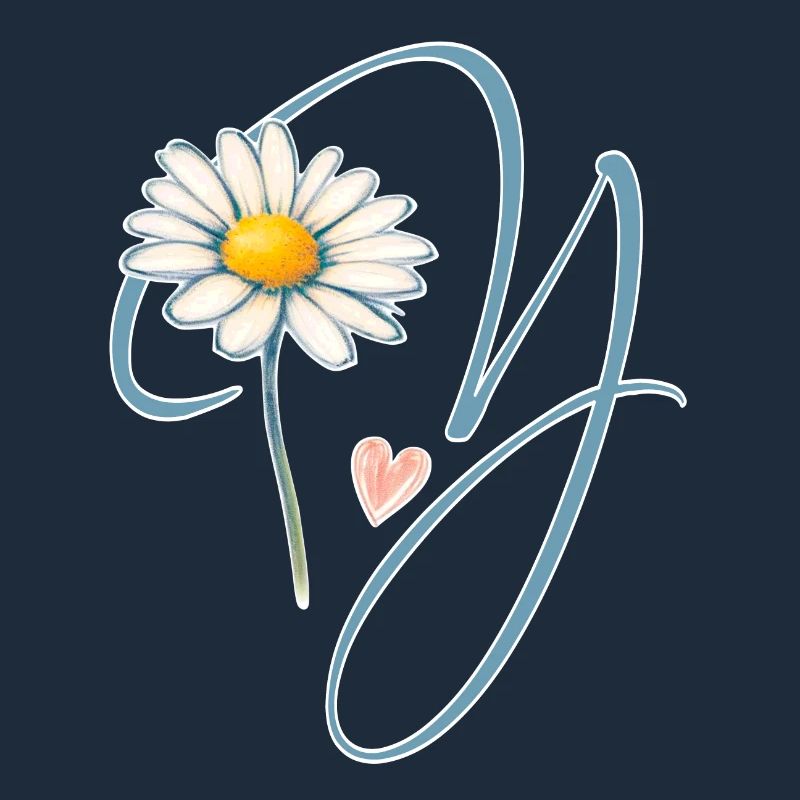 Buchstabe Y Gänseblümchen Herz