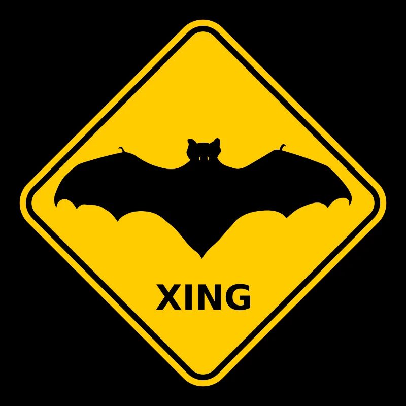 Warnschild "Wildwechsel Fledermäuse / Bats Xing"