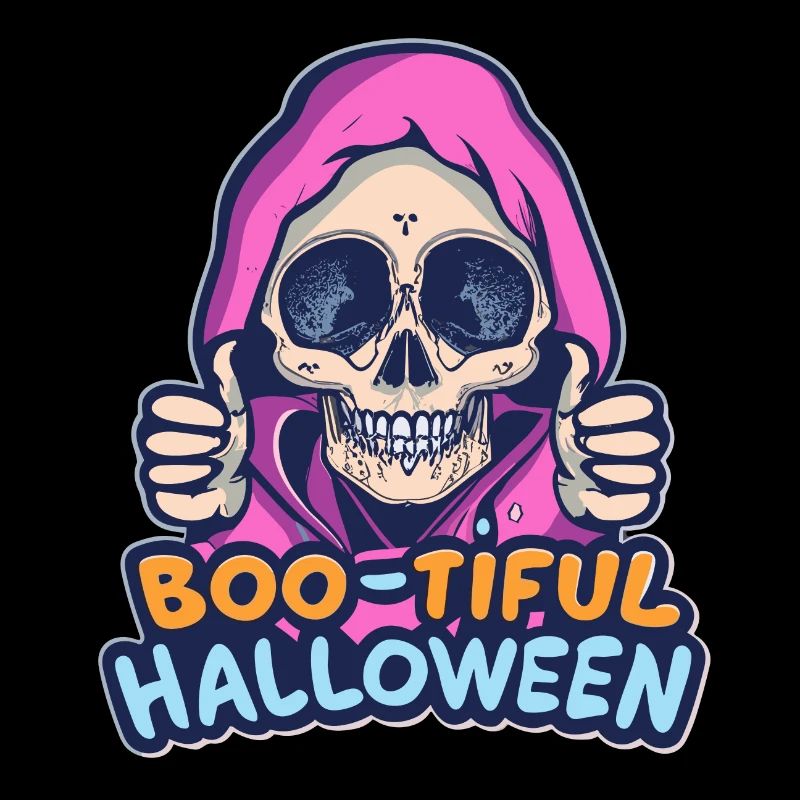 Glücklicher Totenkopf mit pinkem Kapuzenpullover