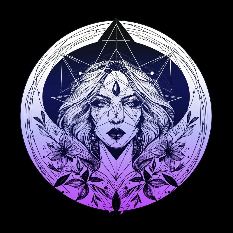 Bild der Hexe mit Ornamenten